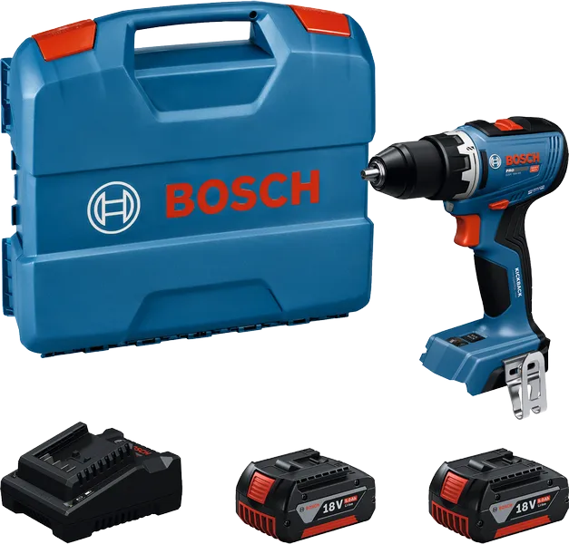 Bosch GSR 18V-65 akku-boremaskinesæt med batterier.